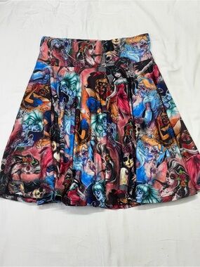 Vibrant Multi-Color Graphic Skater Skirt
